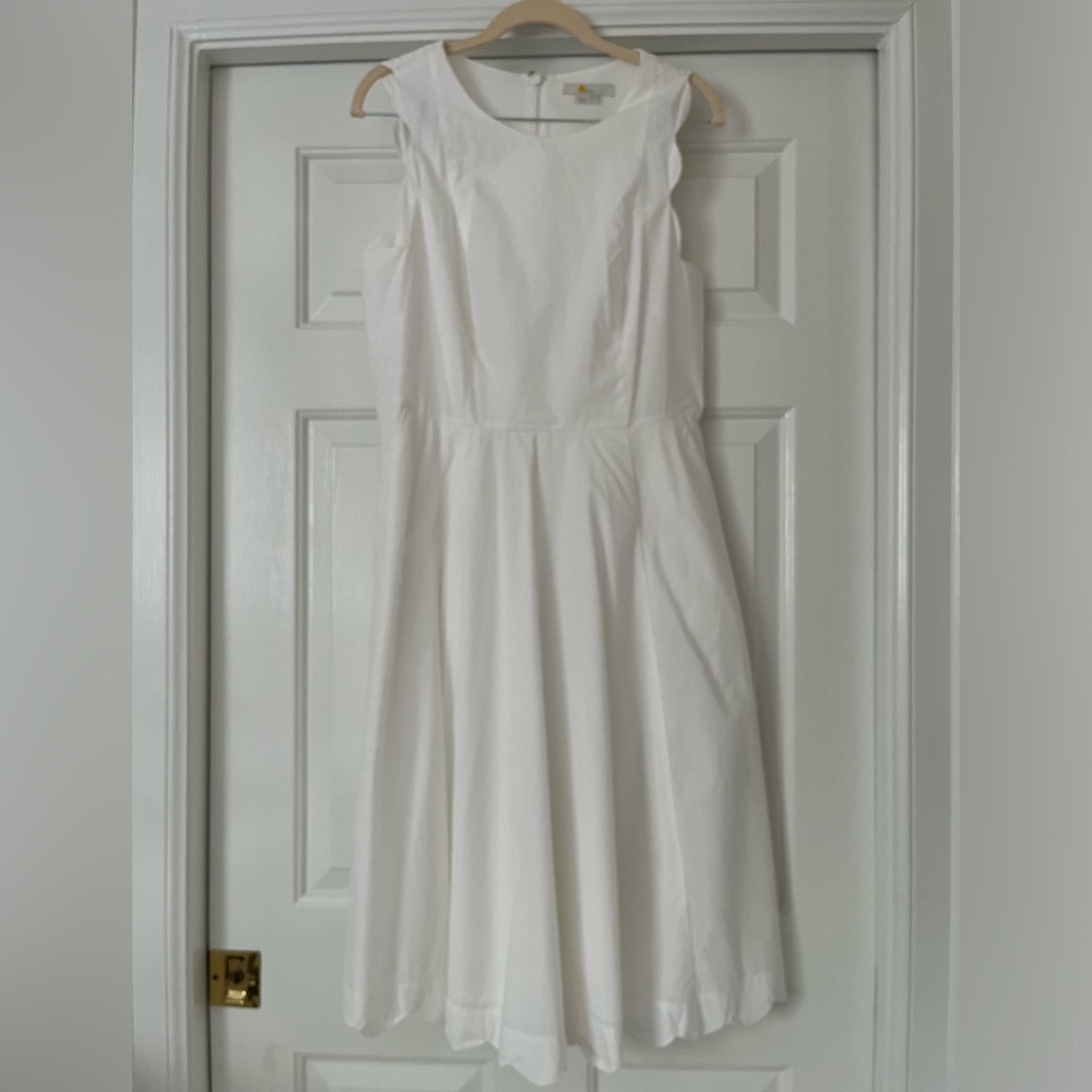 Boden Judith dress, cotton, white, size 8L
